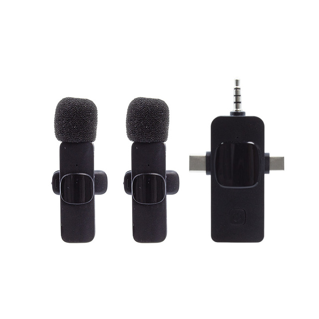 2026 K15 3 in 1 Wireless Lavalier Microphone With USB C Plug Smartphone Laptop Video Streaming and Gaming Mini Microphone