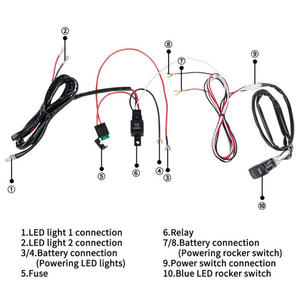ชุดสายไฟรีเลย์สวิตช์ 12V/24V 10A/20A สำหรับไฟตัดหมอกอัตโนมัติ ชุดสายไฟอเนกประสงค์ 1 ต่อ 2 สำหรับไฟ LED - Product Image 5
