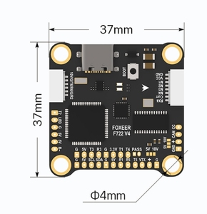 Foxeer F722 V4 MPU6000 8S Dual BEC บารอมิเตอร์ X8 ชุดควบคุมการบิน สีดำ สำหรับโดรนแข่ง DIY RC FPV - Product Image 2