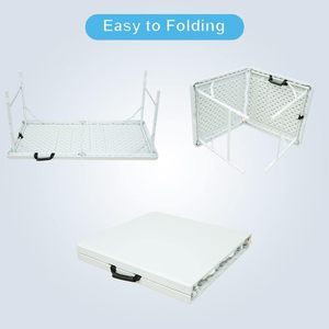 <span class=keywords><strong>Table</strong></span> <span class=keywords><strong>pliante</strong></span> portable IUNNDS 4 pieds/6 pieds en plastique, <span class=keywords><strong>table</strong></span> à manger <span class=keywords><strong>pliante</strong></span> demi-taille, blanche, mobilier d'extérieur pour fête, pique-nique, camping, <span class=keywords><strong>plage</strong></span> - Product Image 4