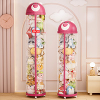 Seau de rangement pour poupées seau de rangement pour jouets à fermeture éclair panier organisateur de poupées en peluche cylindre de rangement pour poupées d'enfants