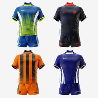 Ensemble d'uniformes de rugby personnalisés sublimés, maillot et short, coupe classique, respirant, séchage rapide, 100% polyester pour hommes, sports d'équipe
