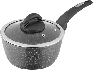 Casserole en aluminium forgé <span class=keywords><strong>Cerastone</strong></span>, revêtement antiadhésif durable, poignée douce au toucher, couvercle en verre, 18 cm, design moderne, lavage à la main uniquement - Product Image 4