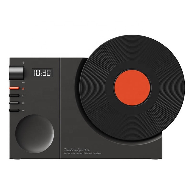 Top Selling Retro Speaker with Vintage Vinyl Record Player High Quality Home Audio Time Display and Dustproof Design for Party