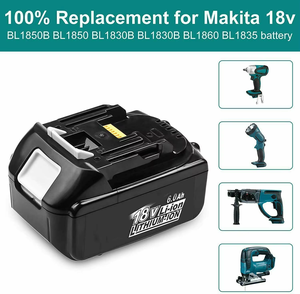 Pour <span class=keywords><strong>batterie</strong></span> <span class=keywords><strong>Makita</strong></span> de <span class=keywords><strong>18V</strong></span> 6.0Ah 6000mAh Remplacement pour BL1860B BL1850B Compatibilité avec les perceuses et meuleuses d'angle <span class=keywords><strong>Makita</strong></span> - Product Image 3