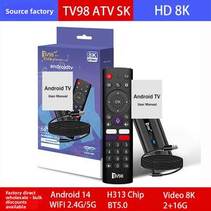 TV98 PRO ATV Android 14 8K/4K Décodeur H313 Wi-Fi double bande Télécommande vocale Transfrontalier - Product Image 5
