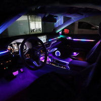 Éclairage d'ambiance dynamique pour voiture 12V F5-14, LED RGB multicolore intelligente en acrylique, 3-5W, avec poignées