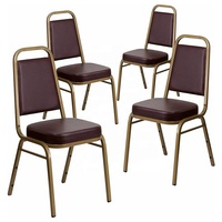 Chaise de banquet empilable en tissu au design haut de gamme avec pieds en métal pour les événements de mariage, les salles de réception, les appartements, les salons et les hôpitaux