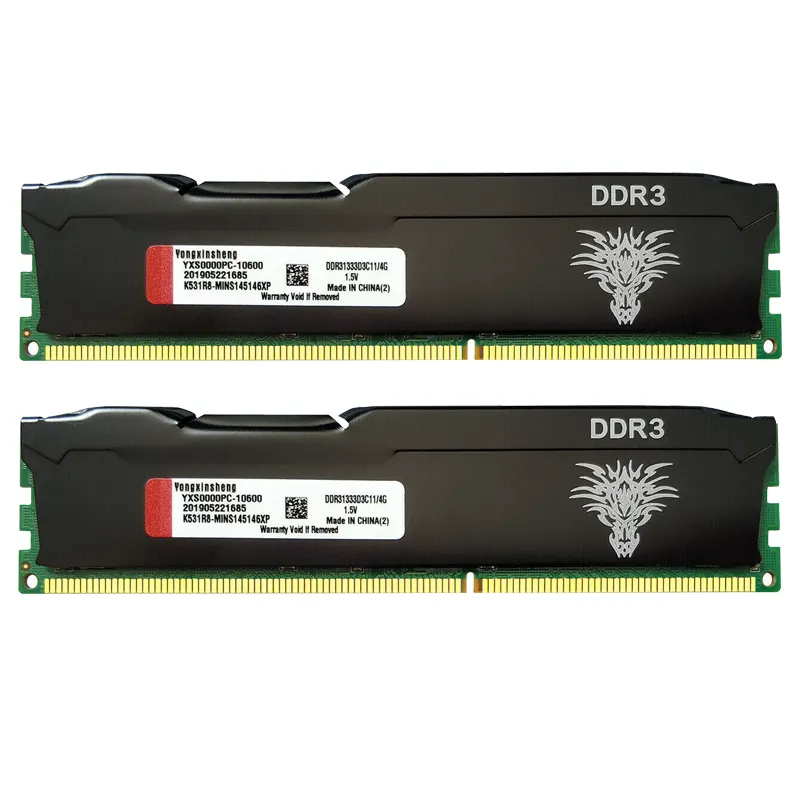 DDR3 DDR4 RAM 4GB 8GB 1333 1600 2133 2400 2666 3200 MHz masaüstü bellek olmayan ECC Unbuffered DIMM soğutma yeleği siyah