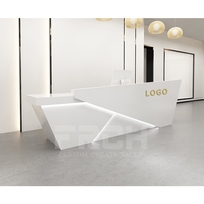 Boutique Haute Brillance Design De Luxe Moderne En Bois Blanc de Meubles De Bureau De Comptoir de Salon de Réception