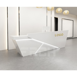 Boutique Haute Brillance Design <span class=keywords><strong>De</strong></span> Luxe Moderne En Bois Blanc <span class=keywords><strong>de</strong></span> Meubles <span class=keywords><strong>De</strong></span> Bureau <span class=keywords><strong>De</strong></span> Comptoir <span class=keywords><strong>de</strong></span> Salon <span class=keywords><strong>de</strong></span> Réception - Product Image 2