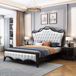 Muebles de Dormitorio de Lujo, Cama Queen/King Moderna, Tapicería de PU Estilo Chino, Juego de Muebles de Madera para Dormitorio - Product Image 6