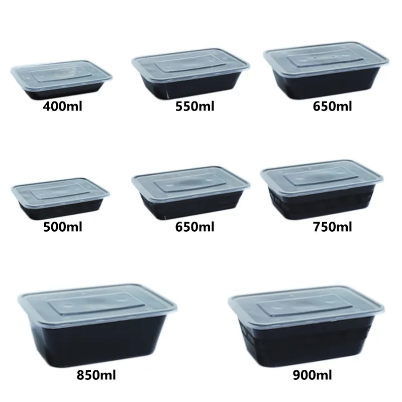 Disposable Plastic Packing Box New Food Grade Square Plastic Household Eco Friendly Disposable Lunch Box