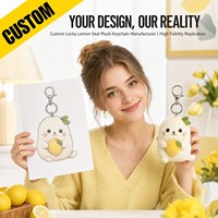 Porte-clés en peluche personnalisé Lucky Lemon Seal, service de conception sur mesure, cadeau promotionnel pour casino, personnage original, marchandise de marque, OEM ODM