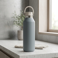 Gourde isotherme en acier inoxydable de 750 ml avec logo personnalisé, bouteille d'eau thermique pliable, portable et écologique
