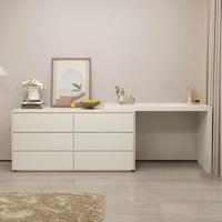 Table de toilette moderne en bois de luxe avec miroir éclairé pour chambre à coucher, salon, appartement, hôtel