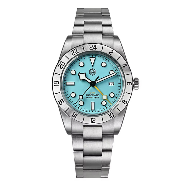 Wholesale Custom Dome Sapphire Glass Sport GMT 6460 10atm Automatic Mechanical Watch 316L Diver Stainless Steel Men for Sale