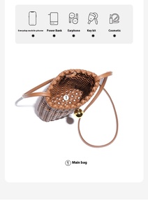 2025 Guangzhou Factory Sale PU Hand-Woven Hollow Crossbody <strong>Bag</strong> Small Square <strong>Mobile</strong> <strong>Phone</strong> <strong>Shoulder</strong> <strong>Bag</strong> - Product Image 5