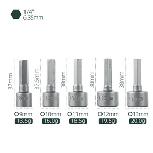 Yunbei YB Power Nut <b>Socket</b> Set 5-13mm Hex 1/2 In Drive Chrome Plated Industrial Automotive Repair Tools - Product Image 3