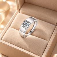 Bagues de fiançailles de luxe en argent sterling 925 avec diamant Moissanite, ajustables, pour mariage et soirée, meilleur cadeau