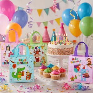 Sacchetti Regalo in TNT a Tema Cartoni Animati per Feste di Compleanno, Borse Riutilizzabili per Dolci, Palloncini e Caramelle, Vendita all'Ingrosso - Product Image 5