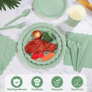 Nueva Bandeja de Papel con Forma de Ola de Encaje para Decoración de Cumpleaños Infantiles, Diseño de Cola de Ratón Verde, Apta para Alimentos - Product Image 3