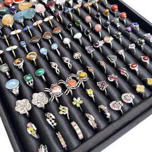 ダイヤモンドリング天然瑪瑙スーパーセブンペライトピーターサイトムーンストーンハーキマーダイヤモンド工場卸売 - Product Image 3