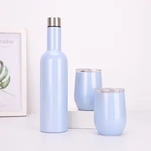 Juego de vino tinto de fábrica, caja de regalo, vaso de vino de acero inoxidable de 550ml