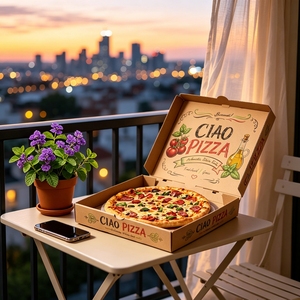 Boîte <span class=keywords><strong>à</strong></span> pizza en carton ondulé Kraft en gros, imprimée sur mesure, de qualité alimentaire, biodégradable, robuste, 8, 12, 16 pouces, boîte <span class=keywords><strong>à</strong></span> <span class=keywords><strong>emporter</strong></span> - Product Image 1