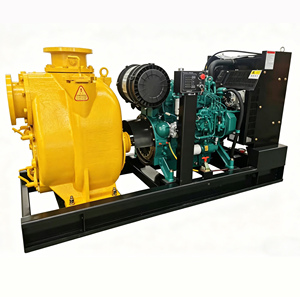 Pompe à eau de 12 pouces à grand débit, refroidie par eau, 4 cylindres, pour eaux usées municipales, unité de pompe à eau d'urgence SD15~400, portable, à air comprimé - Product Image 2
