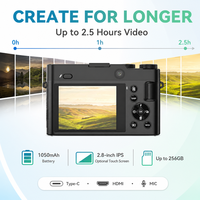 Cámara Digital con Videocámara CE de 64MP, Enfoque Automático, Pantalla CMOS, Fácil Operación para Retratos, Vacaciones, Estudiantes y Fotografía Diaria