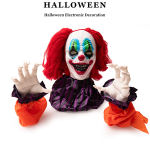 <span class=keywords><strong>Payaso</strong></span> animado <span class=keywords><strong>loco</strong></span> de Halloween en el suelo Prop con sensor de movimiento para la habitación de la casa embrujada y la decoración de miedo del patio - Product Image 3