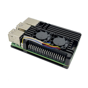 Aglomerado Raspberry <span class=keywords><strong>Pi</strong></span> 5 Caja de aluminio Carcasa de metal de doble ventilador para Rpi 5 Pi5 Nhanced Sistema de refrigeración de doble ventilador - Product Image 2