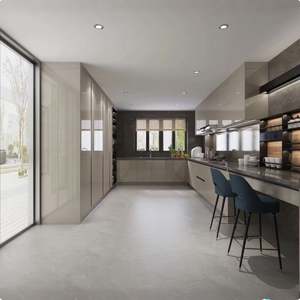 Cuisine moderne sur mesure pour toute la maison, ensemble complet d'armoires de cuisine et finition laquée, armoires de cuisine sans poignée - Product Image 5