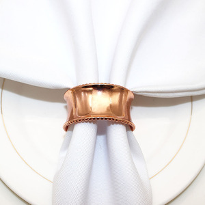 Support de serviette rond en alliage d'aluminium électroplaqué brillant, accessoires de fête, style américain, plateau de table en métal poli - Product Image 3