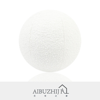 AIBUZHIJIA Design Original 30 Cm/12 Inch Coussins Sphéroïdes Blancs Coussins Décoratifs Modernes en Coton Lin Style Contemporain