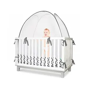 婴儿床安全网盖便携式弹出式婴儿床帐篷蚊帐婴儿床雨棚