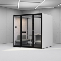Cabine de bureau acoustique moderne pour six personnes Comine, insonorisée, avec éclairage LED, pour salon et sous-sol