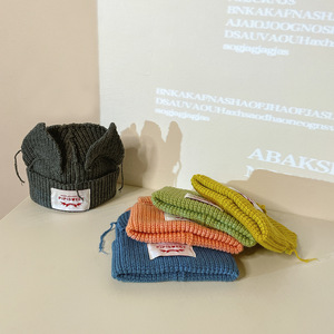 Strick mütze für Kinder Benutzer definierte Mütze Katzen ohr Männer und Frauen Kinder Mütze Hut Herbst und Winter Warme Mode Woll mütze - Product Image 2