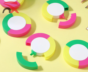 Suministro de fábrica Diseño personalizado Niños Dibujo <span class=keywords><strong>Tres</strong></span> en uno Rotuladores de forma redonda Rotulador - Product Image 4