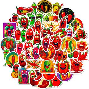 50 Pezzi Adesivi <span class=keywords><strong>Divertenti</strong></span> a Forma di Peperoncino, <span class=keywords><strong>Sticker</strong></span> in Vinile Impermeabili con Espressioni Facciali, Decorazioni Fai-da-Te - Product Image 1