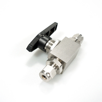 Vanne à boisseau sphérique manuelle à double ferrule forgée Samson 6000 PSI SS316 OD12 pour instrument, gaz, OEM, haute température
