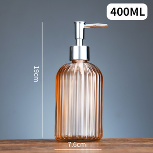Disponibile Dispenser di Sapone Liquido in Vetro Colorato da 400 <span class=keywords><strong>ml</strong></span>, Bottiglia con Pompa per Gel Doccia, Shampoo, Igienizzante Mani - Product Image 6