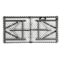 Table pliante en plastique de 6 pieds, table de salle à manger et de pique-nique en acrylique de 6 pieds, surface solide, longue et carrée, pliable