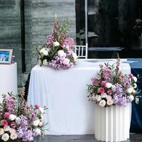 Centre de table en soie artificielle rose et violette pour mariage, décoration de printemps, cérémonie, allée et vitrine