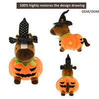 Peluche personnalisée au design unique pour Halloween Peluche confortable pour chevaux Peluches douces pour animaux Peluche avec chapeau