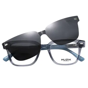 TY23260C Famous brand acetate polarized eyewear clip on magnetic sunglasses