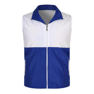 Chaleco Unisex de Poliéster Blanco y Azul con Cierre Frontal para Uniformes Escolares - Product Image 1