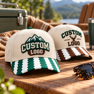 Casquette de baseball personnalisée avec logo, patch ovale, emblème étoile, visière à rayures ondulées, OEM ODM, vente en gros, pour femme, verte, durable, confortable - Product Image 3