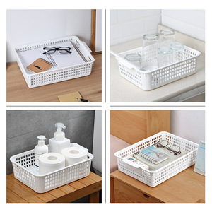 Storage <b>Basket</b> Rectangle <b>Plastic</b> With Handle For Desk Bathroom Organizing <b>Small</b> Medium Large Size - Product Image 4